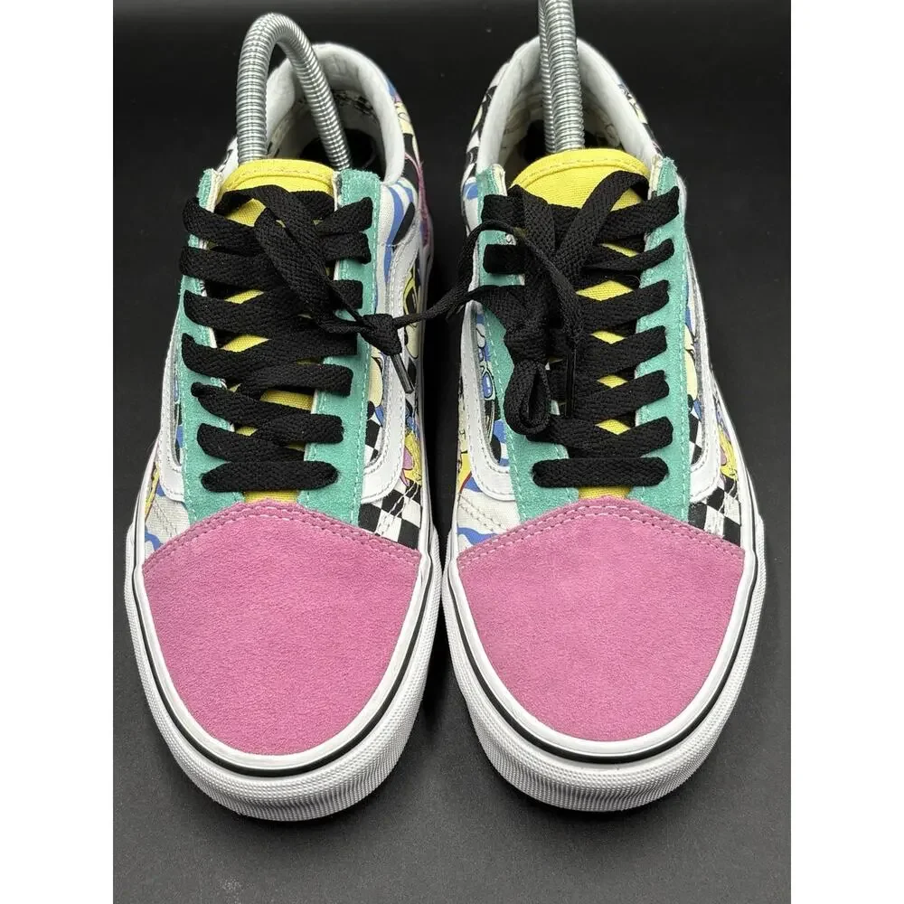 Vans Disney Mickey Mouse Old Skool Men's Checkered Multicolor Canvas Sz6,Wmns7.5